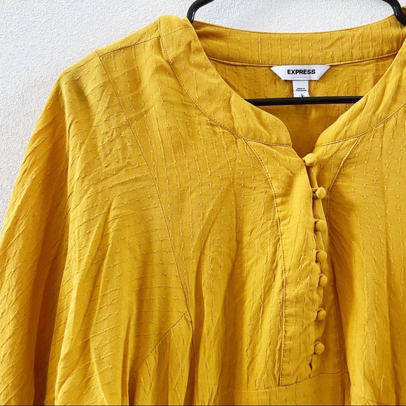 Express Button Down Peasant Style Blouse - Picture 5 of 7